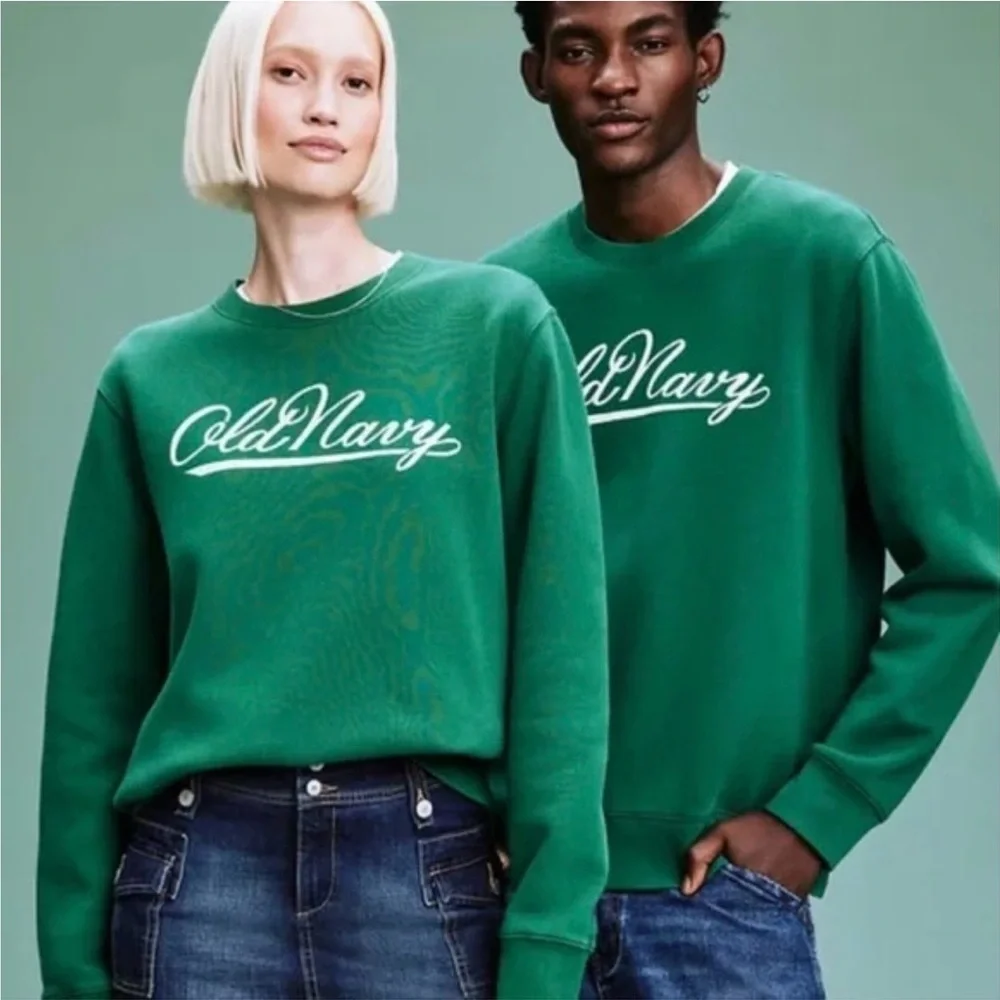 Old Navy Unisex 94 Fleece Logo Sweatshirt COLOR FIELD DAY Crewneck Sweater Sz S